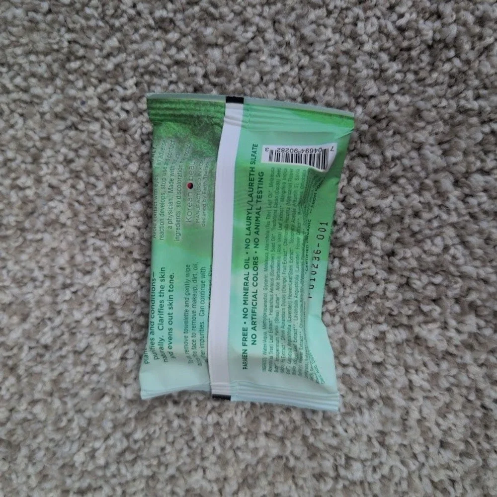 Koaesthetics Earth Therapeutics Tea Tree Cleansing Facial‎ Towelettes
